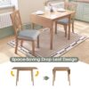3 Piece Kitchen Dining Set With Drop Leaf Dining Table And 2 Dining Upholstered Chairs, Dining Room Set For Small Places - Natural - Image 2