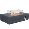 52 " Outdoor Concrete Propane Gas Rectangle Fire Pit Table - Dark Gray Color - Image 4
