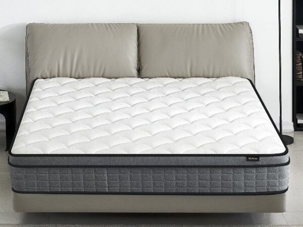 12" Full Size Hybrid Pillow Top Mattress A Box With Gel Infused Memory Foam, Breathable And Hypoallergenic, Medium Firm For Lumbar Support - White / Gray