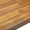 Tranquilizer - Outdoor Acacia Wood Bench With Slat Panel Design (Set of 2) - Sandblasted Brown / Rustic Metal - Image 10