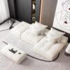 Modern Oversized Modular Sectional Sofa With Ottoman, Seat, Chaise Lounge And Armrest, Sparkling Chenille Fabric Soft Cushion Sofa With 4 Pillows, 4 Pieces Diy Combination Tufted Sofa, No Assembly Required - Beige - Image 10