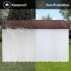 10'x12' Garden Sheds Outdoor Storage Sheds - White / Coffee - Image 4