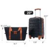 Hardshell Luggage Sets 20" / Bag Spinner Suitcase With Tsa Lock Lightweight - Black / Brown - Image 6