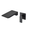 Modern Wall Mount Bathroom Sink Faucet With Waterfall Spout And Brass Rough In Valve - Matte Black - Image 6