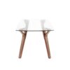 Folia - Mid-Century Modern Dining Table - Walnut / Clear - Image 2
