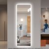 Full Length Mirror Lighted Vanity Body Mirror LED Mirror Wall-Mounted Mirror Big Size Rounded Corners, Bedroom, Living Room, Dressing Room, Hotel - Clear - Image 2