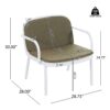 Luna - Outdoor Patio Pp 3 Pieces Chat Set Frame With Cushions Durable And Stylish Seating - Green / White - Image 4