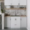 Laundry Cabinet With Faucet And Stainless Steel Sink - White - Image 8