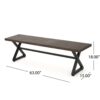 Modern Industrial Outdoor Aluminum Dining Bench With Steel Frame - Brown / Black - Image 4