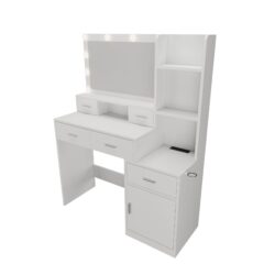 43.31" Newly Designed Smart Mirror Dressing Table With Drawers And Storage Cabinet, Dressing Table With Dressing Pad For Bedroom, Dressing Room - White