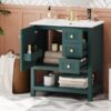 Transitional Style Bathroom Vanity Cabinet Combo With Ceramic Sink - Green - Image 21