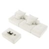 Modern Oversized Modular Sectional Sofa With 2 Ottoman And 2 Seat, Sparkling Chenille Fabric Soft Cushion Sofa With 4 Pillows, 4 Pieces Diy Combination Tufted Sofa, No Assembly Required - Beige - Image 25