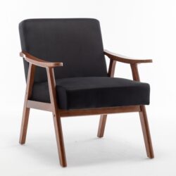 Accent Chair, Classic Mid Century Modern For Extra Seating - Black