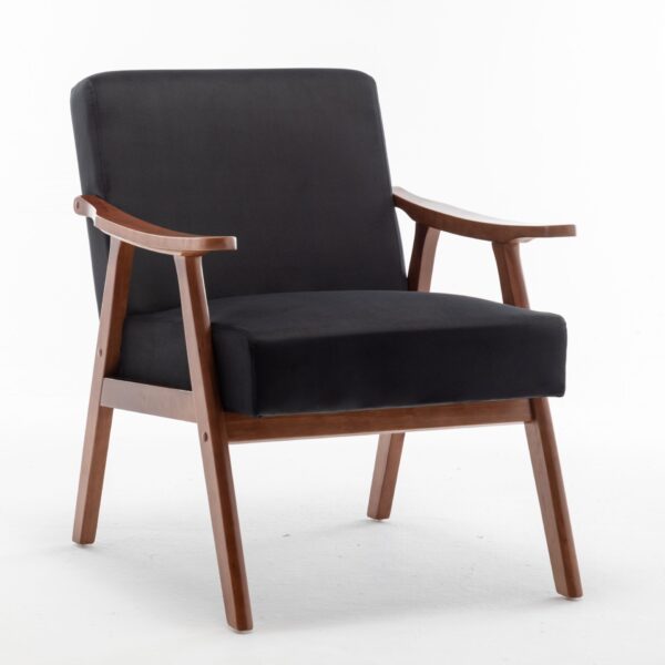 Accent Chair, Classic Mid Century Modern For Extra Seating - Black