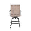 Patio Outdoor Indoor Aluminum Sling Swivel Bar Stool (Set of 2) - Bronze - Image 5