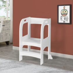 Child Standing Tower, Step Stool For Kids, Toddler Step Stool For Kitchen Counter - White