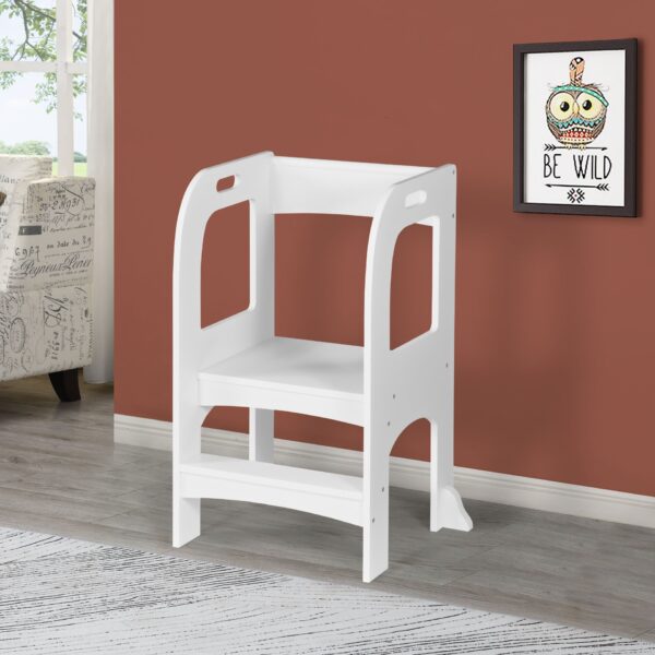 Child Standing Tower, Step Stool For Kids, Toddler Step Stool For Kitchen Counter - White