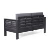 Acacia Wood Outdoor Loveseat And Coffee Table Set With Cushions - Dark Gray - Image 8