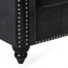 Chesterfield Style 3 Seater Sofa With Deep Button Tufting - Black - Image 7