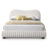 Norme - Queen Size Upholstered Low Profile Platform Bed - Cream - Image 2