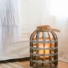 Decorative Lantern With Handle, Wooden Lantern For Indoor Outdoor, Home Garden Wedding - Silver - Image 6
