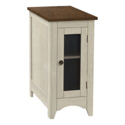 Accent End Table Transitional - White