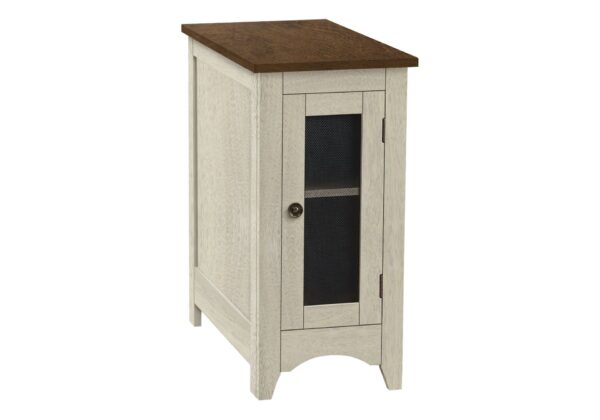 Accent End Table Transitional - White