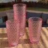 Leading Ware Diamond Cut Acrylic Glasses Drinking (Set of 4), 19Oz, Bpa Free - Pink - Image 5