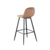 Bar Stools (Set of 2) Velvet Barstool Modern Counter Bar Height Chair With Back, Sturdy Metal Legs & Footrests, Island Stool For Kitchen Bar - Brown - Image 17