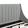 Aspen - Queen Vertical Tufted Modern Headboard Platform Bed Set - Opal Gray - Image 13
