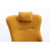 35.5" Rocking Chair With Pocket, Soft Teddy Fabric Rocking Chair For Nursery, Comfy Wingback Glider Rocker With Safe Solid Wood Base For Living Room Bedroom Balcony - Turmeric - Image 13