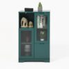Modern Painted Cabinet With Glass Doors And Drawer - Green - Image 18