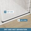 Frameless Single Sliding Soft Close Shower Door, 5 / 16" Clear Nano Coated Tempered Glass And 304 Stainless Steel Handle - Matte Black - Image 11