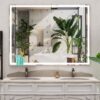 LED Bathroom Vanity Mirror Wall Mounted, Adjustable White / Warm / Natural Lights Anti-Fog Touch Switch With Memory Modern Smart Large Bathroom Mirrors - Silver - Image 16