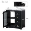 Bathroom Vanity With A Soft Close Glass Door, Adjustable Shelves, And Three Drawers - Black - Image 8
