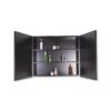 26X30" Black Metal Framed Wall Mount Or Recessed Bathroom Medicine Cabinet With Mirror - Black - Image 3