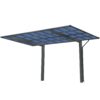 Outdoor Carport, Single Carport Aluminum Metal Frame And Polycarbonate Panels Car Port For Outdoor Driveway Car, Truck - Charcoal - Image 2