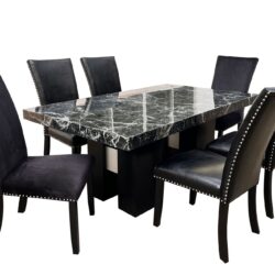Jhoanna - 5 Pieces Dining Table Set - Black