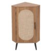 Corner Cabinet, Rattan Door, Freestanding Corner Tables For Small Spaces, Corner Shelf Stand For Living Room, Kitchen, Bathroom, Bedroom - Walnut - Image 8