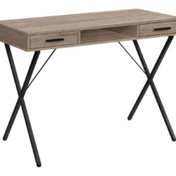 Computer Desk, Home Office, Laptop, Left Right Set-Up, Storage Drawers, Work, Contemporary, Modern - Taupe