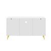 Modern TV Stand For TVs Up To 55", Entertainment Center Media Console, Adjustable Shelf, Metal Legs, Handles And Anti-Tip Device For Living Room - White - Image 21