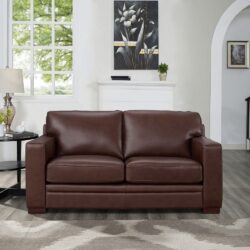 Dillon - Leather Loveseat - Raisin