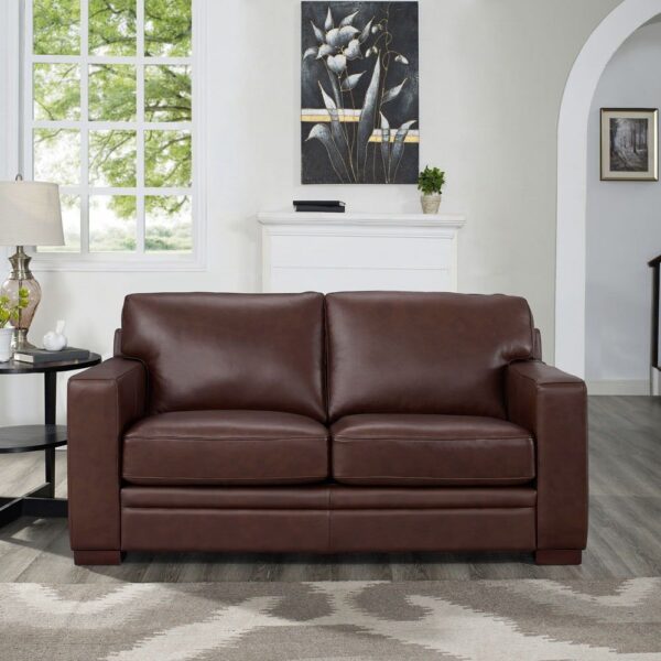 Dillon - Leather Loveseat - Raisin
