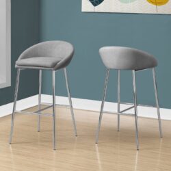 Bar Stool, Bar Height, Contemporary & Modern (Set of 2) - Gray