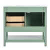 Bathroom Vanity With Undermount Sink, Free Standing Vanity Set With 2 Drawers & Soft Closing Doors, Bathroom Storage Cabinet With Feet - Green - Image 11