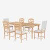 Topmax - 7 Piece Vintage Traditional Extendable Dining Table Set With Removable Leaf, 4 Serrated Back Chairs And 2 Upholstered Back Dining Chairs For 6 - Natural - Image 15