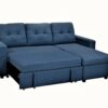 Convertible L Shaped Sectional Sleeper Sofa Bed, Saving Pull Out Couch - Blue - Image 4