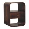Curved Edge Bedside Table - Walnut - Image 2