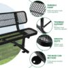 Outdoor Bench With Backrest - Black - Image 5