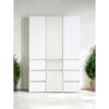 Elise - Slim Modular Wood Closet Cabinet With Drawers In Durable Melamine And Wood 71" Height - White - Image 5